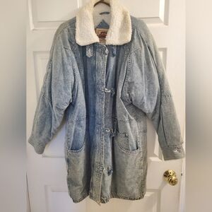 Vintage oversized denim winter coat